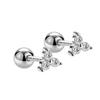 Aretes de Tuerca de Trébol de Diamante de Plata Esterlina S925 Pendientes sin Tapón para los Oídos Moda Japonesa y Coreana Chapado en Oro Lujo Ligero Estilo ins para Mujer