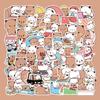 50 pegatinas de panda pequeño de dibujos animados, lindas, de uno o dos pasos, para laptop, cuaderno, funda de teléfono