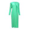 Vestido Feminino Básico de Comprimento Médio Miyake Primavera/Verão 2026 Cor Sólida Nova Patchwork Manga Longa Slim Fit Plissado