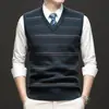 Chaleco de punto grueso de alta calidad para hombre, comercio exterior transfronterizo, primavera y otoño, chaleco de moda, chaleco cálido para hombres de mediana edad
