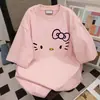Camiseta de Manga Corta con Estampado de Gato de Dibujos Animados de Verano Drew Versátil Holgada de Verano Top Versátil para Pareja Ins