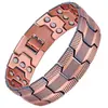 Pulsera plegable magnética de cobre rojo antiguo transfronteriza de tres filas, unisex, de alta gama, elegante, versátil