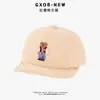 Sombrero de Ala Suave Dulce de Otoño para Bebé Oso Lindo al Aire Libre Gorra de Pico Cálida Pana Sombrero para Bebé Transfronterizo