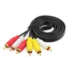 Juego de cables de audio y video de tres cabezas de loto de 1.5 m - Cable para decodificador, DVD, TV - 3 pares de cables de audio 3RCA de tres puntos
