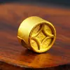 Venta directa de fábrica de accesorios con patrón de moneda sólida de oro de Vietnam, cuentas de monedas de oro real de 24k chapadas en cobre puro, accesorios para pulseras DIY