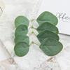 Hojas de Eucalipto Estampadas en Seda con Hojas de Dinero de Dos Ramas, Hojas de Flores Artificiales, Accesorios Decorativos de Hojas de Enredadera para Colgar en la Pared, Engrosados