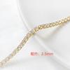 Pacote de 14k cor dourada banhado a ouro real corrente de zircão austríaco corrente de garra de diamante corrente solta diy pulseira colar acessórios