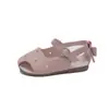 Sandalias Cerradas Estilo Coreano de Moda para Bebé Verano 2026 Nuevas Sandalias Romanas Huecas con Lazo para Niñas Sandalias de Suela Suave