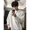 Camiseta de manga larga deconstruida estilo americano, nueva colección de otoño para hombre, corte holgado, sudadera talla grande, adecuada como capa interior o capa base para adolescentes