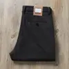Pantalones Gruesos de Lana para Hombre Otoño e Invierno Europeos, Elásticos, Suaves, Resistentes a las Arrugas, No Planchar, de Negocios de Rango Medio, Rectos, Casuales