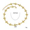 Moda Transfronteriza Europea y Americana Simple Hueco Geométrico Pulsera Collar Set para Mujer Acero Titanio Chapado Oro 18K Joyería Venta Directa