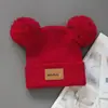 Gorro de Punto para Niños Otoño e Invierno Niño Bebé Lana Bonita Bola de Pelo A prueba de Frío Cálido Letra Niñas Gorro Pullover