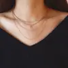 Collar de clavícula con colgante de letra de aleación de cadena de metal multicapa de moda personalizada de joyería transfronteriza europea y americana