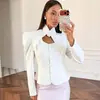 Camisa Corta Exquisita con Pajarita Hueca Diseño 2026 Primavera/Verano Nuevo Transfronterizo Europeo y Americano Volante Ceñidor de Cintura Adelgazante Top
