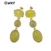 WT-E690 Novo Estilo Chinês Estilo Palácio Cor Clássica Três Pedras Vestido Longo Feminino Atmosfera Simples Brincos Longos