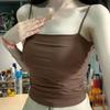 Camisola blanca plisada pura para mujer, ropa interior de verano con almohadilla para el pecho, prenda exterior Sweet Spice Girl, blusa sin mangas que adelgaza la espalda hermosa