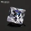 Yongjia gema 1 excelente cuadrado de ángulo recto circón blanco cuadrado princesa piedra desnuda accesorios de joyería cuentas diy punta sintética inferior