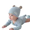 Touca de bebê para primavera e outono, fofa e super adorável, estilo coreano, touca de puxar, touca para recém-nascidos, meninos e meninas, touca quente e protetora para fontanela para bebês pequenos