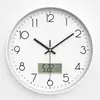 Reloj de pared para uso doméstico, reloj simple de pared para sala de estar y dormitorio, reloj de cuarzo, no requiere perforación, forma redonda, disponible para venta al por mayor