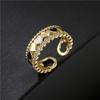 Anillo abierto ajustable de oro de 18 quilates chapado en cobre con viento INS, anillo de goteo de amor, nuevos productos transfronterizos para mujer