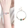 Nuevo Pulsera de Abalorios Flor de Cerezo Rosa Día de Primavera, Estilo Nuevo, Delicada y Versátil, Pulsera de Abalorios de la Suerte Arcoíris para Niñas