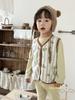 Colete Estampado Integral Infantil para Meninas e Meninos, Novo Estilo Outono/Inverno, Outerwear de Lã - 8839