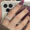 Anillo de plata de ley 925 personalizado de alta gama con diseño de abuela, anillo verde para mujer, anillo abierto de lujo con superficie brillante de circonita nicho.