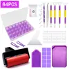 Novo conjunto de ferramentas de pintura diamante funil furadeira inventário furadeira caneta cola roxo 28 grade caixa de armazenamento acessórios acessórios