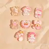 Accesorios de resina transparentes de chica de la jungla de dibujos animados Pegamento de crema DIY Imanes para refrigerador Accesorios para el cabello Llavero de zueco Parches