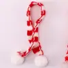 Chapéu de Natal Vintage Estilo Ins Decoração de Bolo Cachecol Vermelho Verde Bola de Pelo Chapéu de Natal Luvas Enfeite de Árvore de Natal