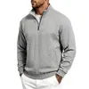 Sudadera de Otoño/Invierno 2026, Nuevo Estilo Americano para Hombre, Tejido Jacquard Texturizado de Peso Pesado, Media Cremallera, Cuello Alto, Corte Holgado, Casual para Viajes al Trabajo