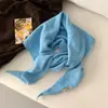 Bufanda Triángulo de Lana Pura Cálida de Color Sólido Tejida Versátil de Moda Coreana Chal para Mujer Protección del Cuello Otoño e Invierno Bufanda Pequeña para Mujer