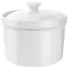 Olla de Cerámica para Estofar con Tapa, Adecuada para Uso Doméstico, para Cocinar al Vapor Verduras, Flan de Huevo, Sopa y Olla Pequeña de Barro para Cocinar