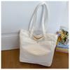 Bolsa de Lona Feminina Estudante Universitária Aula Grande Capacidade Bolsa de Ombro 2025 Nova Moda Carta Commuter Casual Bolsa Tote