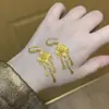 Brincos de Franja Vintage Cor Dourada para Mulheres, Luxo Leve com Sensação de Alta Qualidade, Brincos de Design Exclusivo, Brincos de Estilo Étnico para Mulheres