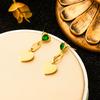 Brincos de Aço Inoxidável Duplo Losango Coração Tachas de Titânio Vintage Cravejados de Diamante Brincos de Luxo Leve Colar