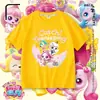 Nuevo Estilo de Ropa Infantil Linda y Adorable, Camiseta de Algodón Puro con Cuello Redondo, Manga Corta, Transpirable, Verano Dopamina para Niños y Niñas Pequeños y Medianos