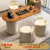 Mesa de Té y Sillas de Madera Maciza Modernas y Sencillas Combinación Mesa de Té para Sala de Estar en Casa Mesa para Beber Té de Acrílico para Balcón de Apartamento Pequeño