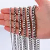 Acero inoxidable europeo y americano hip-hop seis caras pulido cadena cubana collar pulsera acero de titanio gruesa cadena para suéter de hombre con cadena al por mayor