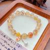 Pulsera de Cristal Huangta Nueva para Mujer Pulsera Simple Nueva China Retro con Cuentas de 8 mm Pulsera Marca Flor Fortuna