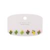 Aretes de Cactus de Aguja de Plata 925 Dulces y Lindos para Mujer Nuevo Trendy Simple Pequeño Fresco Set de 6 Piezas de Aretes