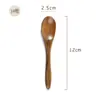 Cuchara pequeña de madera estilo japonés al por mayor logo con letras variedad de mini cuchara para miel mermelada cuchara para café sal de baño cuchara grande para pintura
