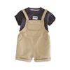 Ropa para niños, novedad de verano, pantalones cortos casuales para niños y niñas, traje de dos piezas de cuello redondo y manga corta para bebés, venta al por mayor de generación