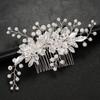 Peineta de perlas hecha a mano de lujo con diamantes de aleación transfronterizos de Europa y Estados Unidos, accesorios para el cabello de novia y boda, venta directa de fábrica