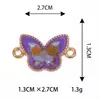 Pulseira Colar Pingente Charme Acessórios DIY Material Borboleta Roxa Liga Duplo Pingente Pendurado Conexão Joia