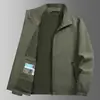 Chaqueta para Hombre 2025 Transfronteriza Color Sólido Cuello Alto Primavera y Otoño Nuevo Estilo Top Casual de Negocios Delgada Resistente al Viento Nylon Transparente