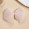 Ventas Directas de Fabricante Transfronterizas Pasadores para el Cabello de Niños Malla de Perlas Artificiales Lazo Accesorios para el Cabello de Niños Pinzas de Tela Suaves Todo Incluido