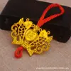 Cabeça dourada vermelha Grande pingente pendurado marcador de página Nó Borla Caractere chinês fu Pequeno acessório festivo de festival da primavera