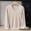 Suéter de Cachemir 100% para Hombre con Cuello en V Otoño/Invierno 2025 Nuevo Top de Punto Casual Capa Base Suéter de Cachemir