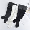 Meia-calça de Lã Grossa Pato para Crianças Meninas, Estilo Inverno, Leggings com Textura Vertical Fina, Com Pé, Antiderrapante, Espessura Média
